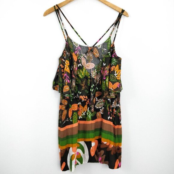 Farm Rio Tropical Jungle Ruffle Mini Dress Small - Picture 4 of 7